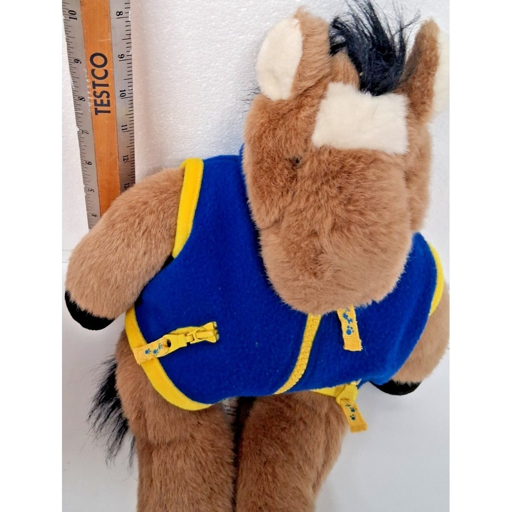 Vintage Build a Bear PONY Horse With Vest 17" Stuffed Animal 1997